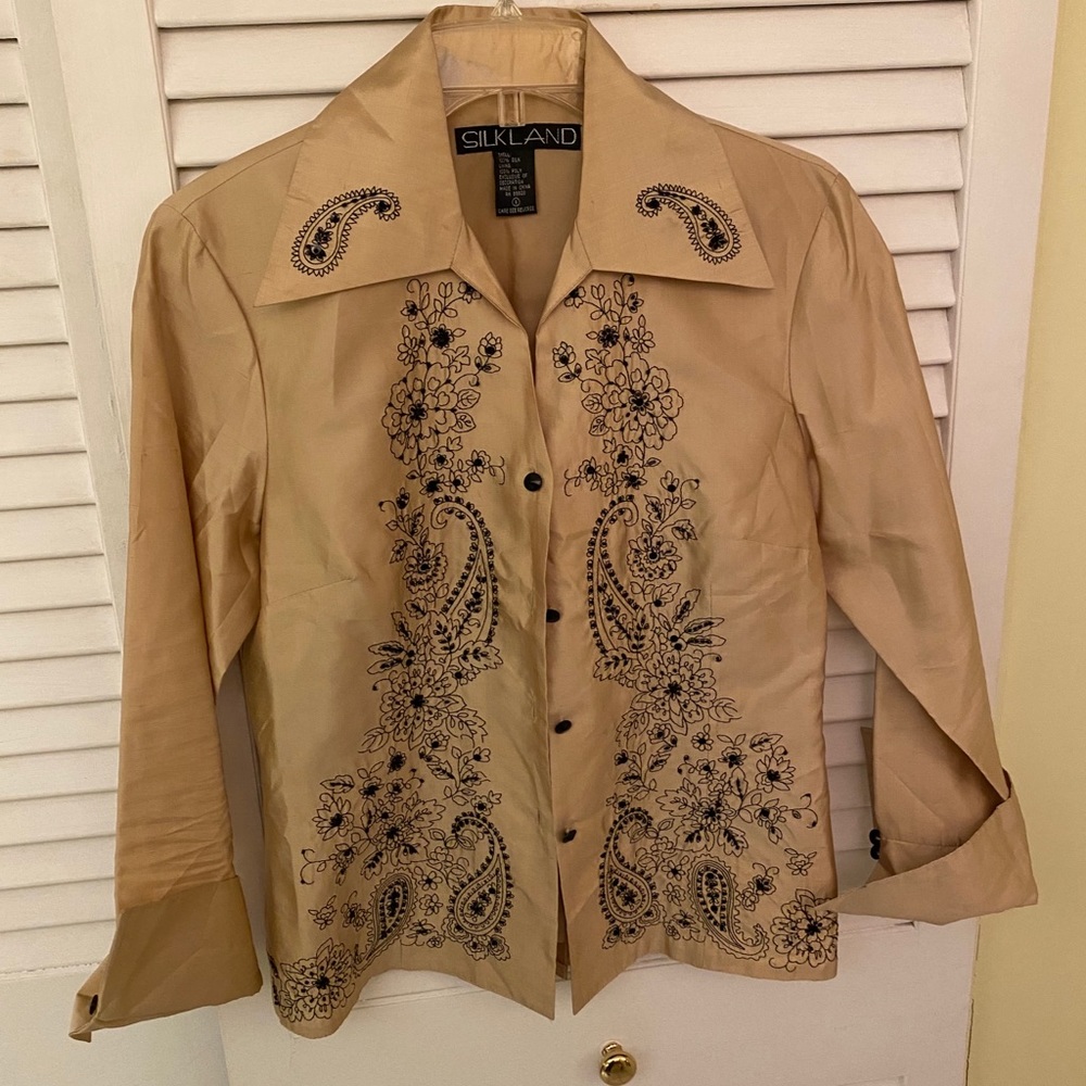 Silk land beaded top